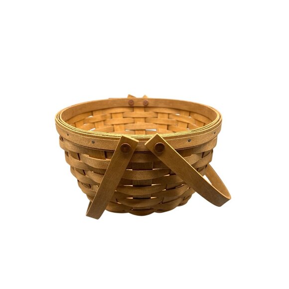 Longaberger Wood Potluck Basket 2 Handle 2009 Rustic Versatile Storage 10x5.75" - Picture 10 of 10